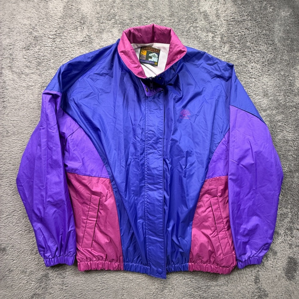 Forresters Teflon Color Block Unisex Full Zip Windbreaker Retro Jacket L USA